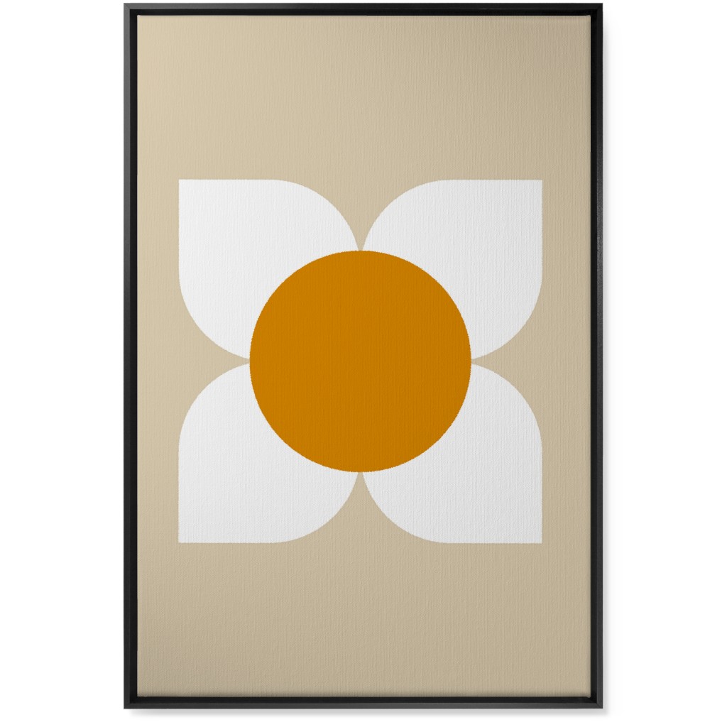 Bold Flower - Beige Wall Art, Black, Single piece, Canvas, 24x36, Beige, Pearl