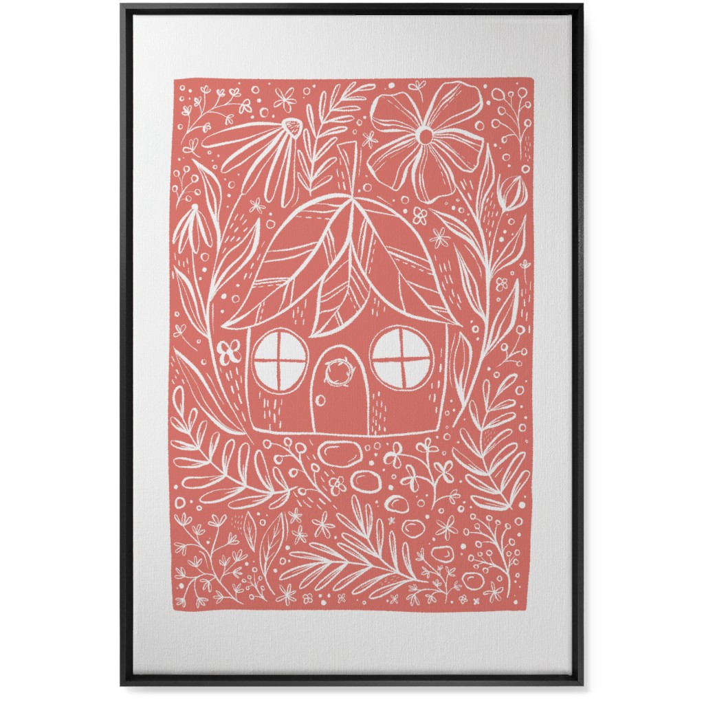 Fairy House - Pink Wall Art, Black, Single piece, Canvas, 24x36, Pink