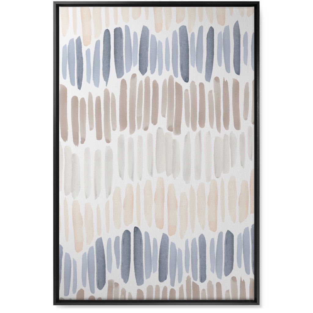 Many Brushstrokes Wall Art, Black, Single piece, Canvas, 24x36, Blue