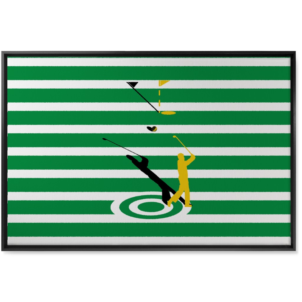 Golf Golden Shot - Green Wall Art, Black, Single piece, Canvas, 24x36, Green