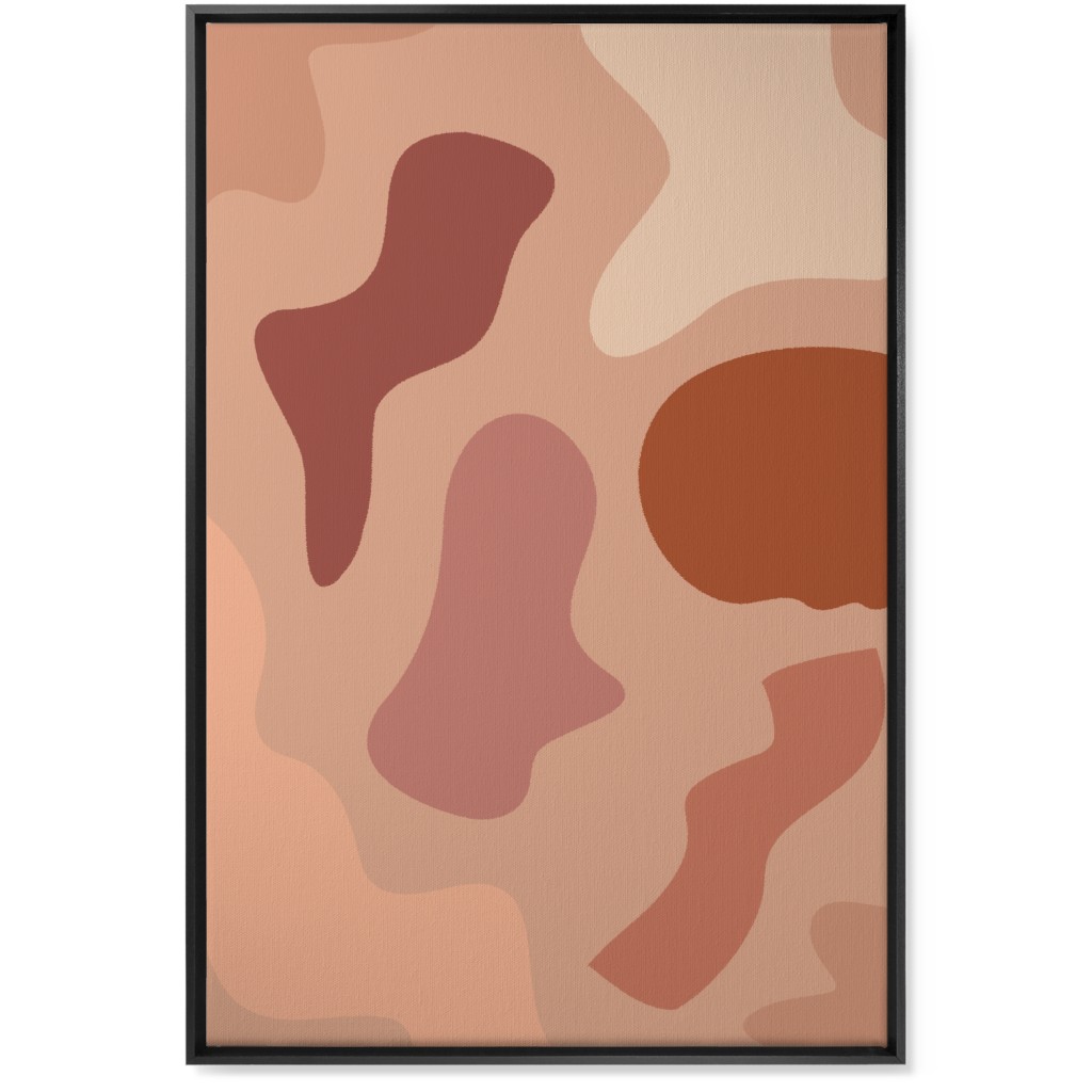 Modern Abstract Canyon - Warm Wall Art, Black, Single piece, Canvas, 24x36, Pink, Bright Pink