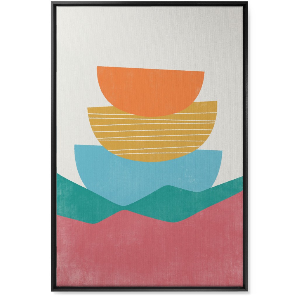 Flourish Abstract - Multi Wall Art, Black, Single piece, Canvas, 24x36, Multicolor