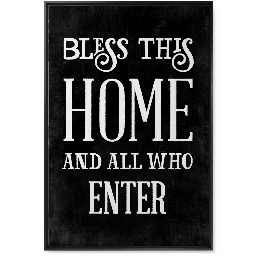 Bless This Home Wall Art, Black, Single piece, Canvas, 24x36, Black, Coal