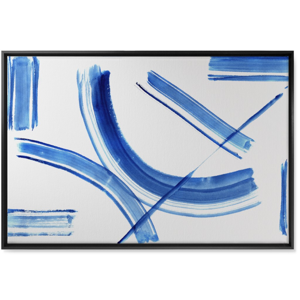 Watercolor Intersection of Minds Wall Art, Black, Single piece, Canvas, 24x36, Blue