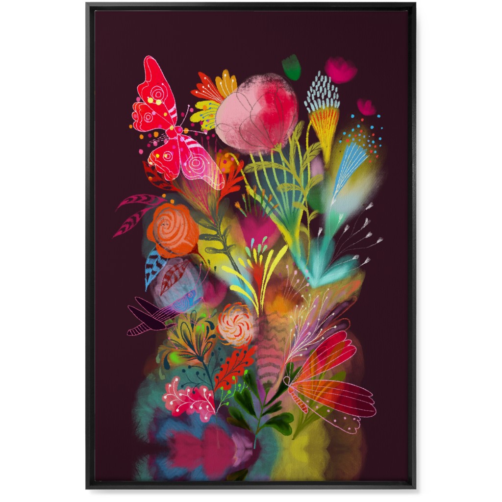 Tropical Magic Dream - Multi Wall Art, Black, Single piece, Canvas, 24x36, Multicolor
