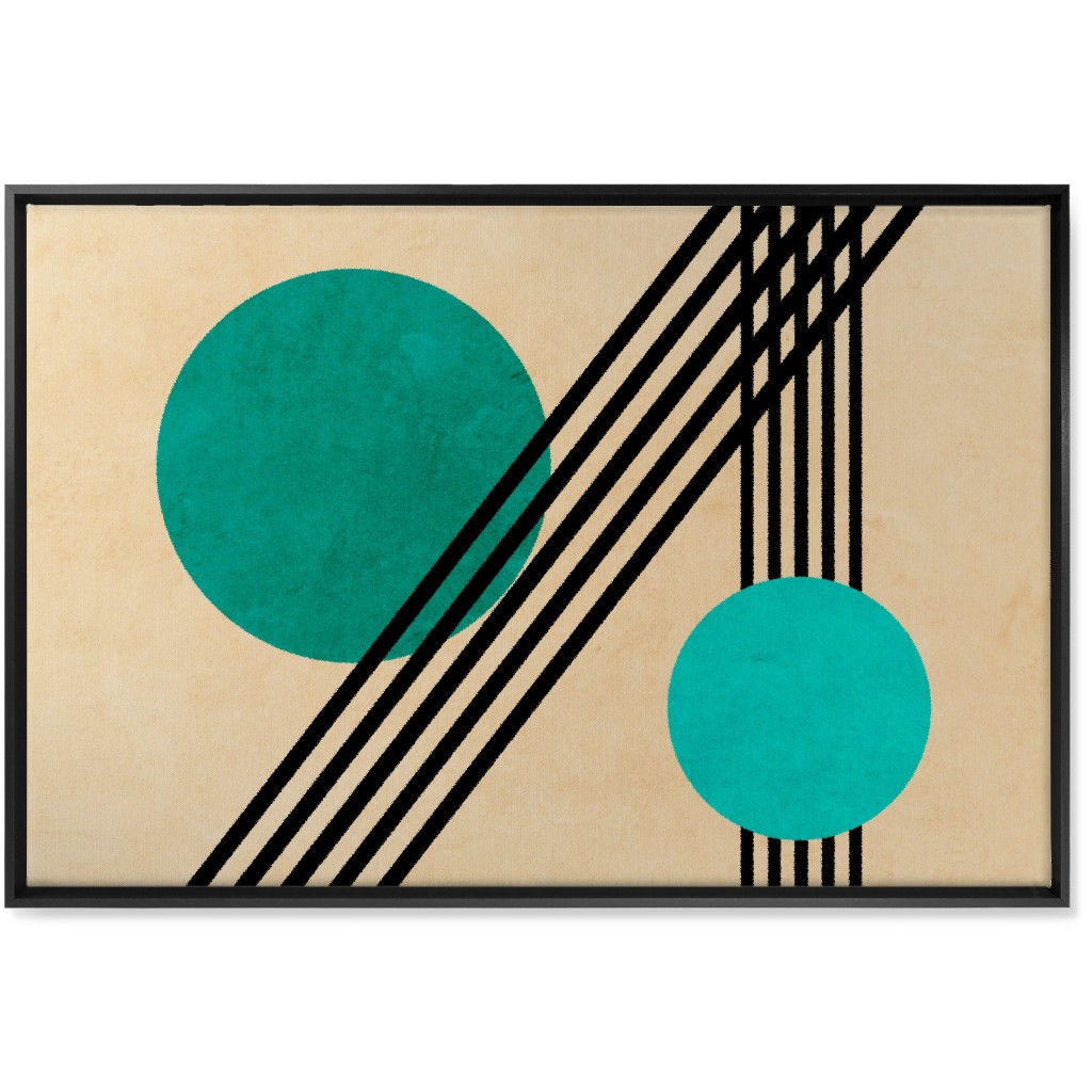Orbs Abstract Wall Art, Black, Single piece, Canvas, 24x36, Green