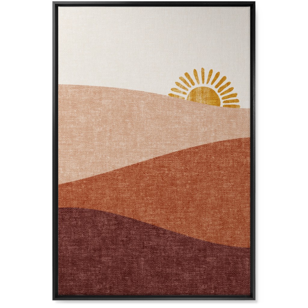 Sunrise Wall Art, Black, Single piece, Canvas, 24x36, Pink, Alpaca