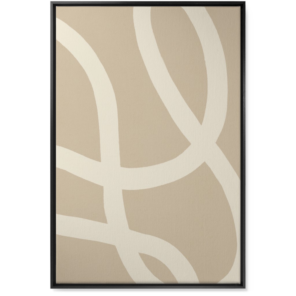 Tangled Brush Strokes I Wall Art, Black, Single piece, Canvas, 24x36, Beige, Wheat