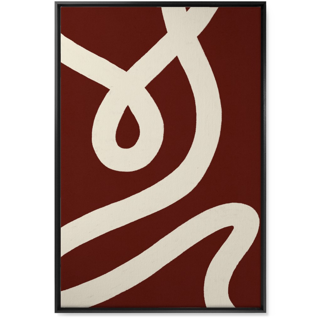 Tangled Brush Strokes V Wall Art, Black, Single piece, Canvas, 24x36, Red, Cocoa