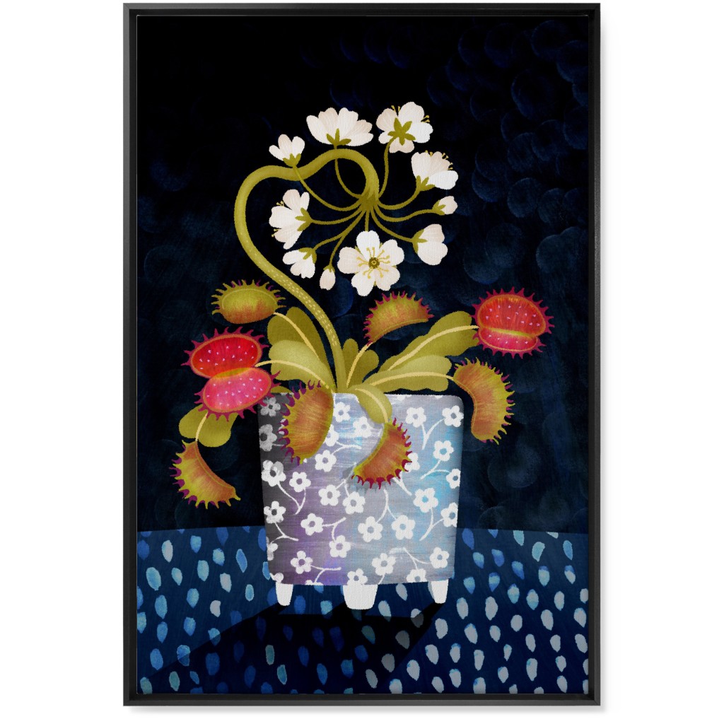 Venus Flytrap - Dark Wall Art, Black, Single piece, Canvas, 24x36, Multicolor