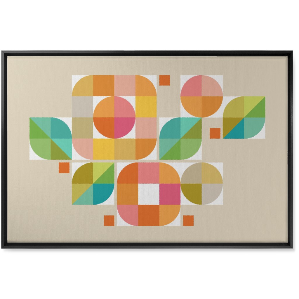 Mod Flower Box Wall Art, Black, Single piece, Canvas, 24x36, Multicolor