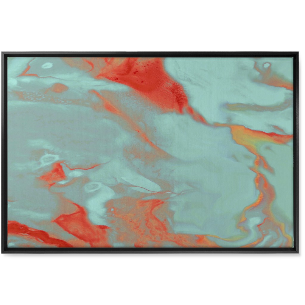 Abstract Watercolor - Multi Wall Art, Black, Single piece, Canvas, 24x36, Blue, True Blue