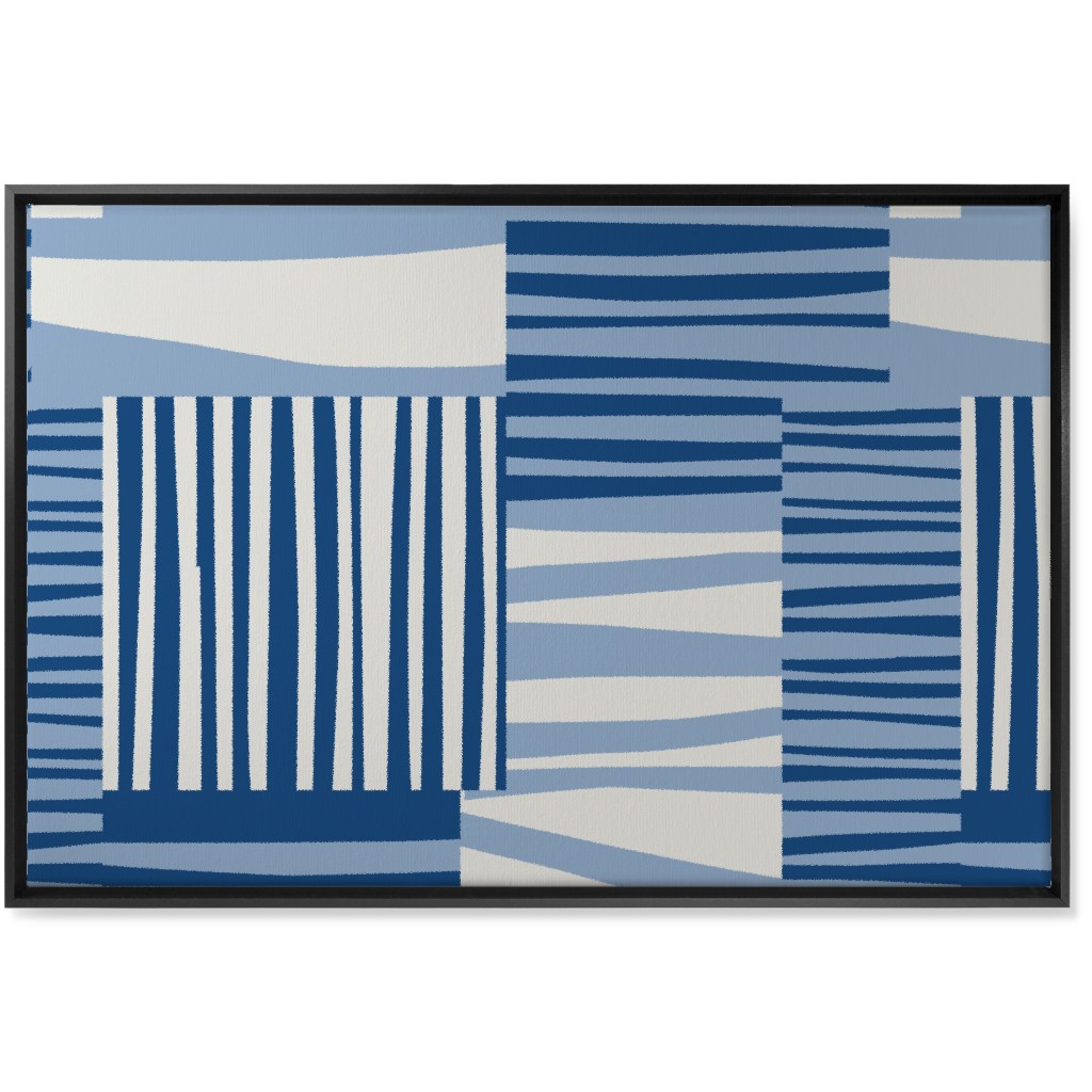 Twiggy Stripes Wall Art, Black, Single piece, Canvas, 24x36, Blue