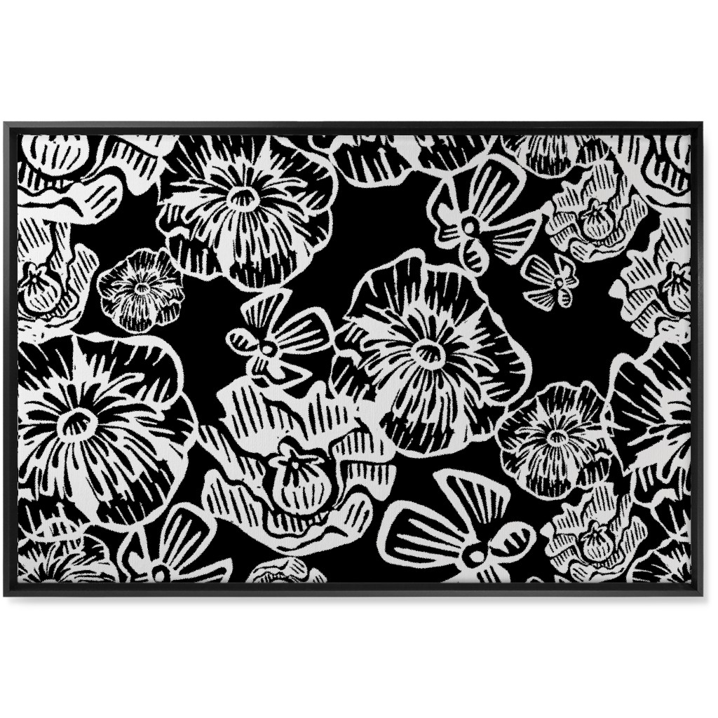 Poppy Arty Wall Art, Black, Single piece, Canvas, 24x36, Black