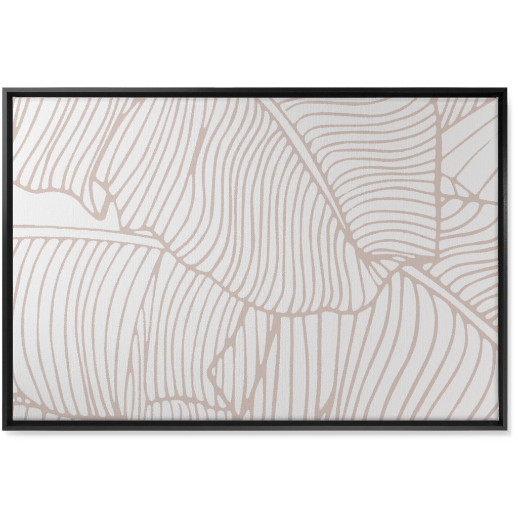 Banana Leaf - Blush Wall Art, Black, Single piece, Canvas, 24x36, Beige, Pearl