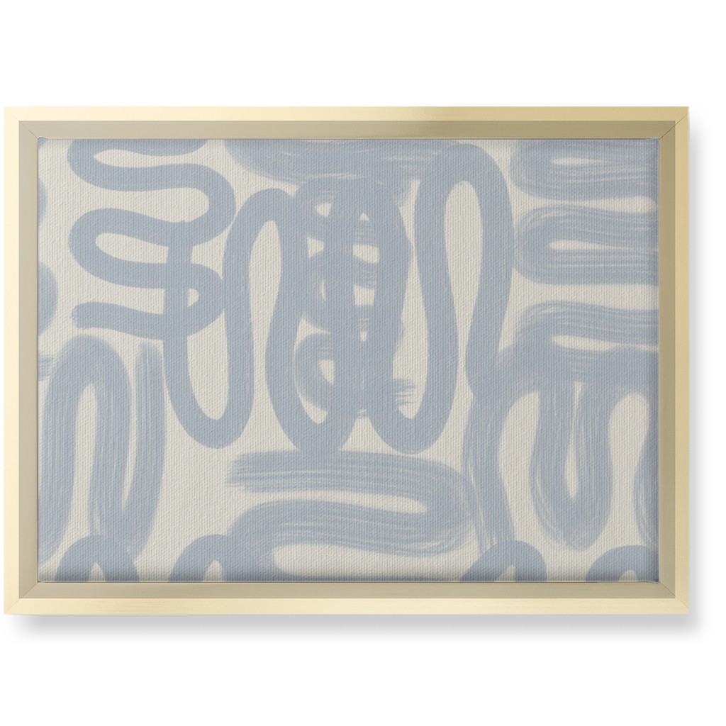Squiggle - Blue and Cream Wall Art, Gold, Single piece, Canvas, 10x14, Blue, True Blue