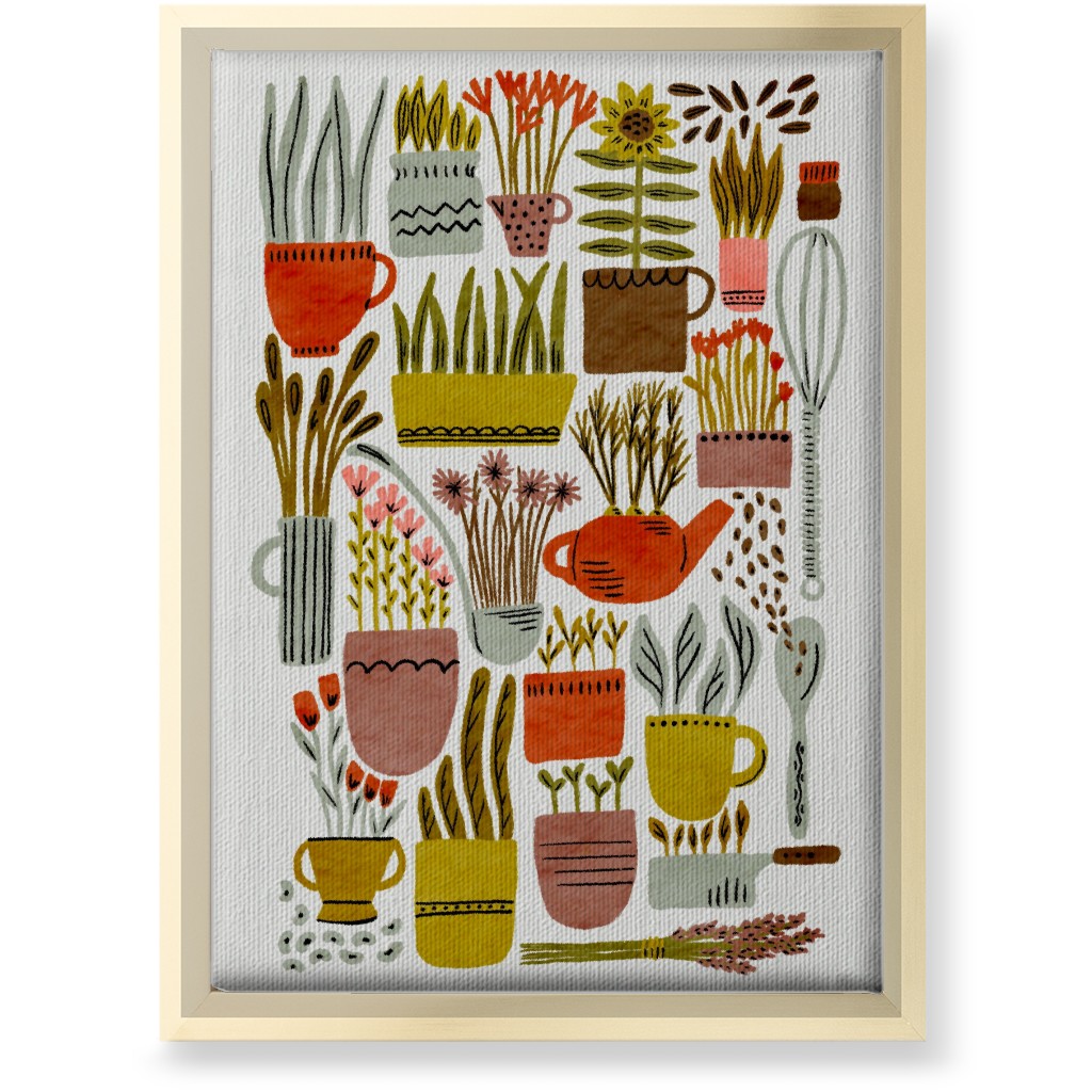 Kitchen Garden - Multi Wall Art, Gold, Single piece, Canvas, 10x14, Multicolor