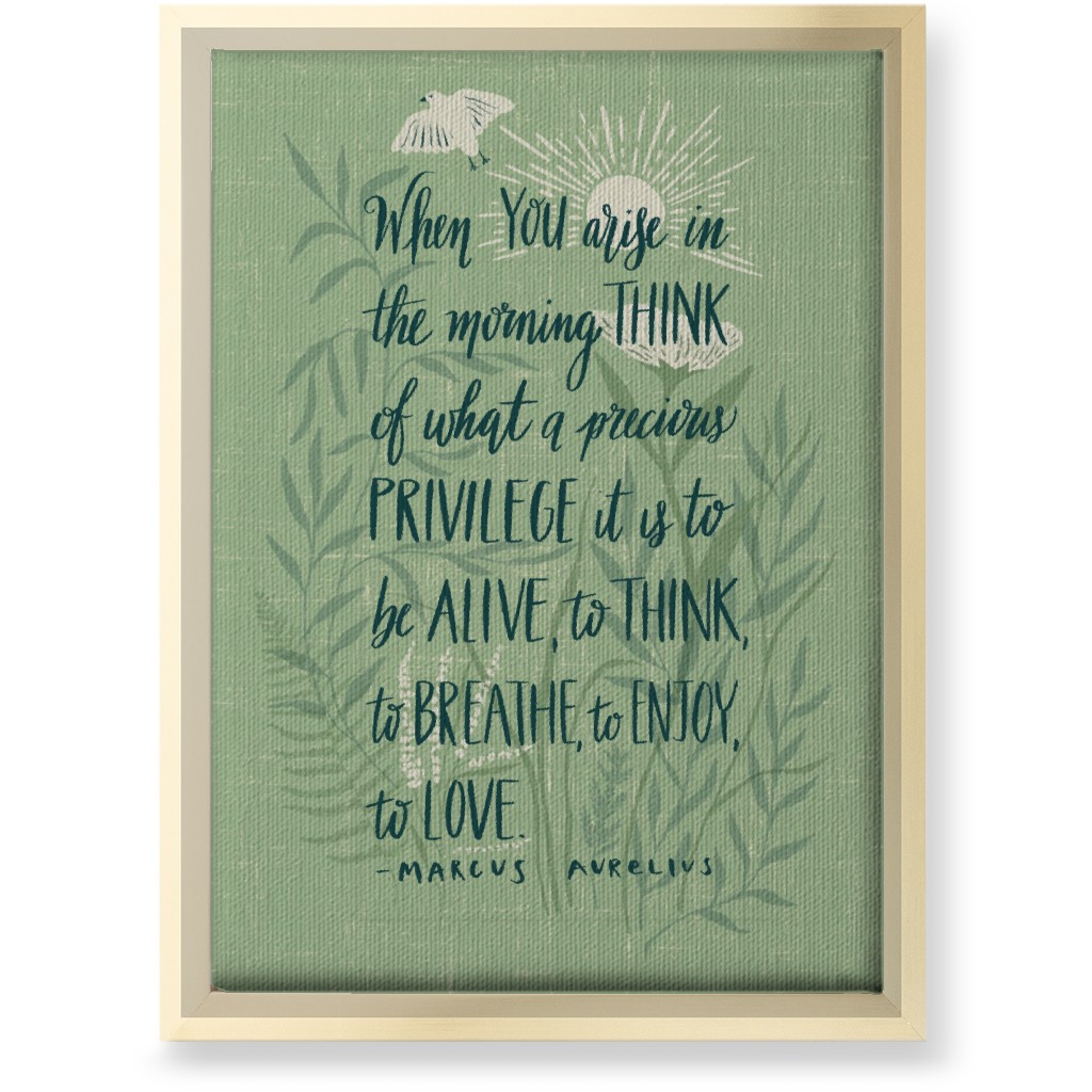 Precious Morning Wall Art, Gold, Single piece, Canvas, 10x14, Green
