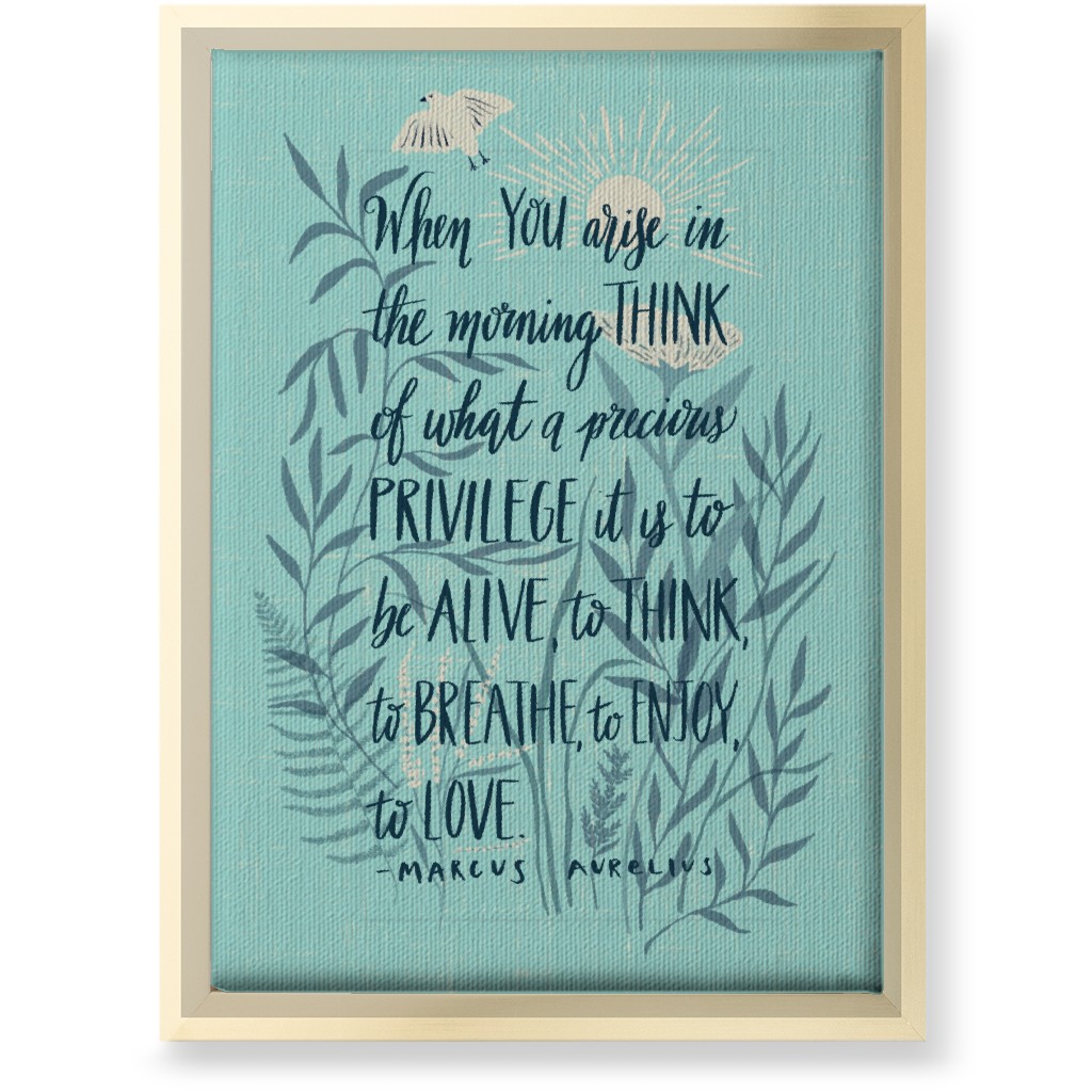 Precious Morning Wall Art, Gold, Single piece, Canvas, 10x14, Blue, Oasis