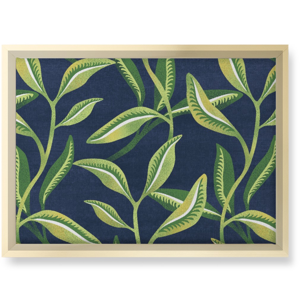 Leafy Vines - Green Wall Art, Gold, Single piece, Canvas, 10x14, Green