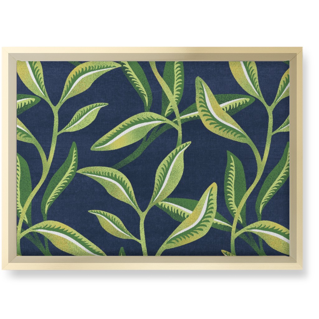 Leafy Vines - Green Wall Art, Gold, Single piece, Canvas, 10x14, Green, Classic Green