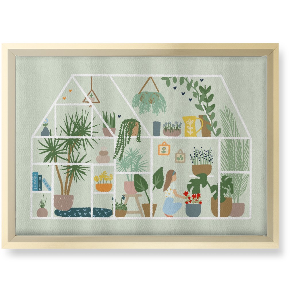 Botanical Greenhouse - Multi Wall Art, Gold, Single piece, Canvas, 10x14, Multicolor
