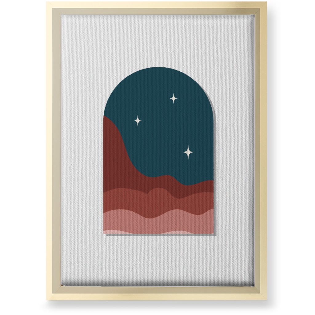 Abstract Landscapes in Windows Night Wall Art, Gold, Single piece, Canvas, 10x14, Multicolor, Seaweed