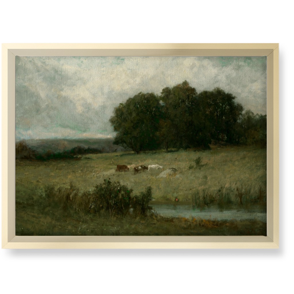 Grazing Fields Wall Art, Gold, Single piece, Canvas, 10x14, Green