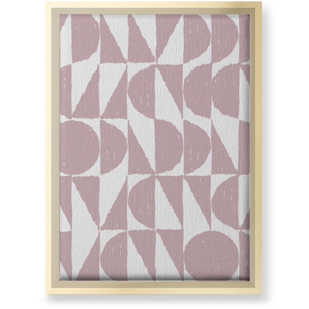 Mod Shapes Wall Art, Gold, Single piece, Canvas, 10x14, Pink, White