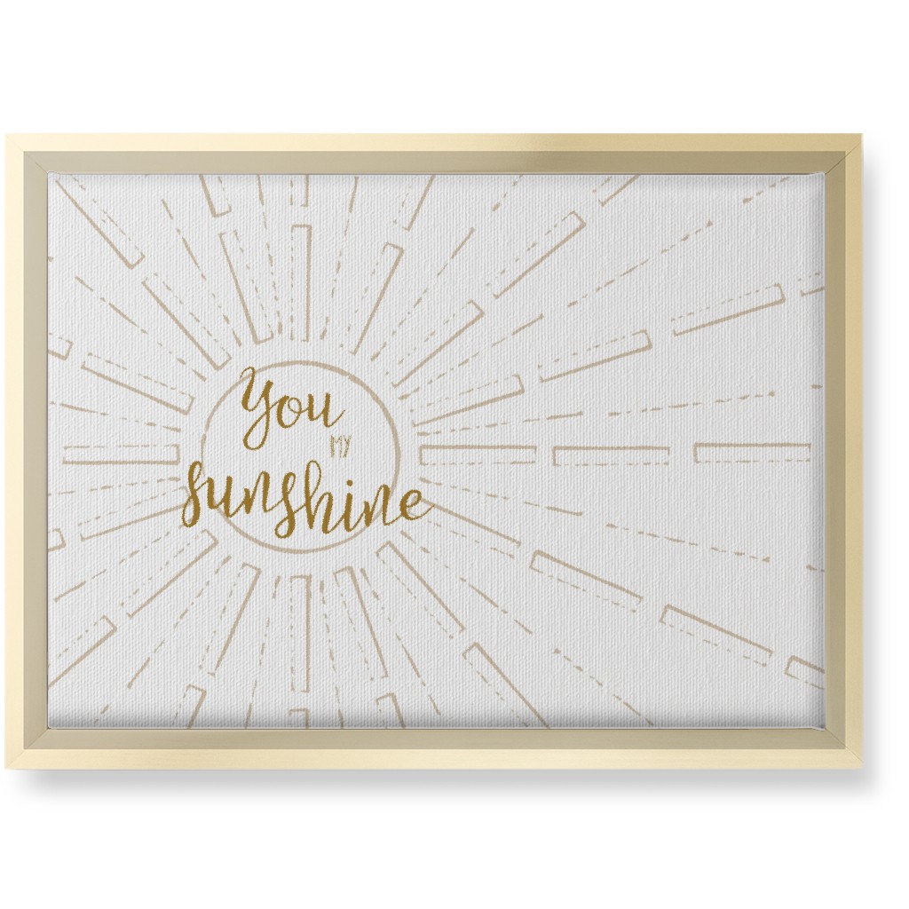 You Are My Sunshine - White and Golden Wall Art, Gold, Single piece, Canvas, 10x14, Yellow