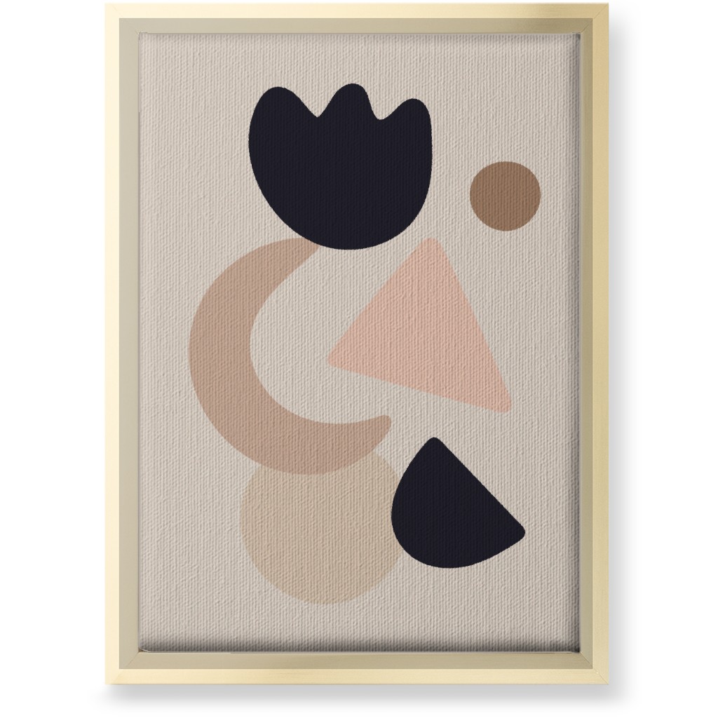 Abstract Shape Collage - Neutral Wall Art, Gold, Single piece, Canvas, 10x14, Beige