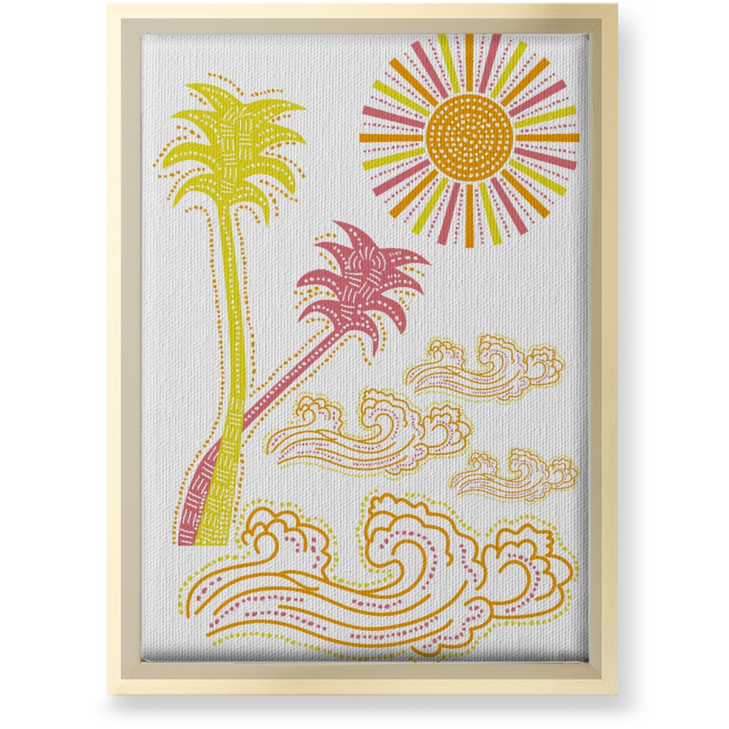 Optimistic Sunny Tropical Summer Art Wall Art, Gold, Single piece, Canvas, 10x14, Multicolor