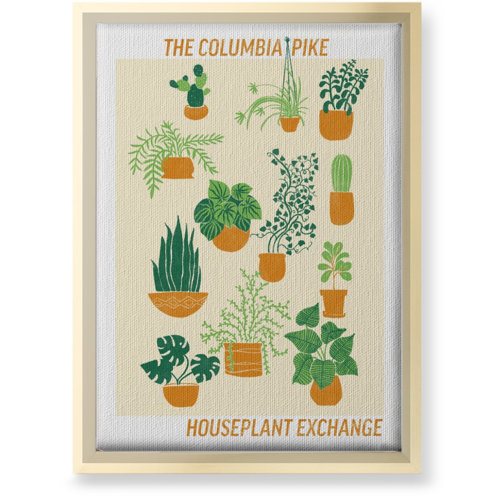 Houseplant Exchange - Green and Cream Wall Art, Gold, Single piece, Canvas, 10x14, Green