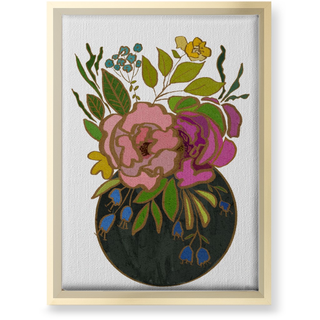 Stained Glass Garden Wall Art, Gold, Single piece, Canvas, 10x14, Multicolor, White