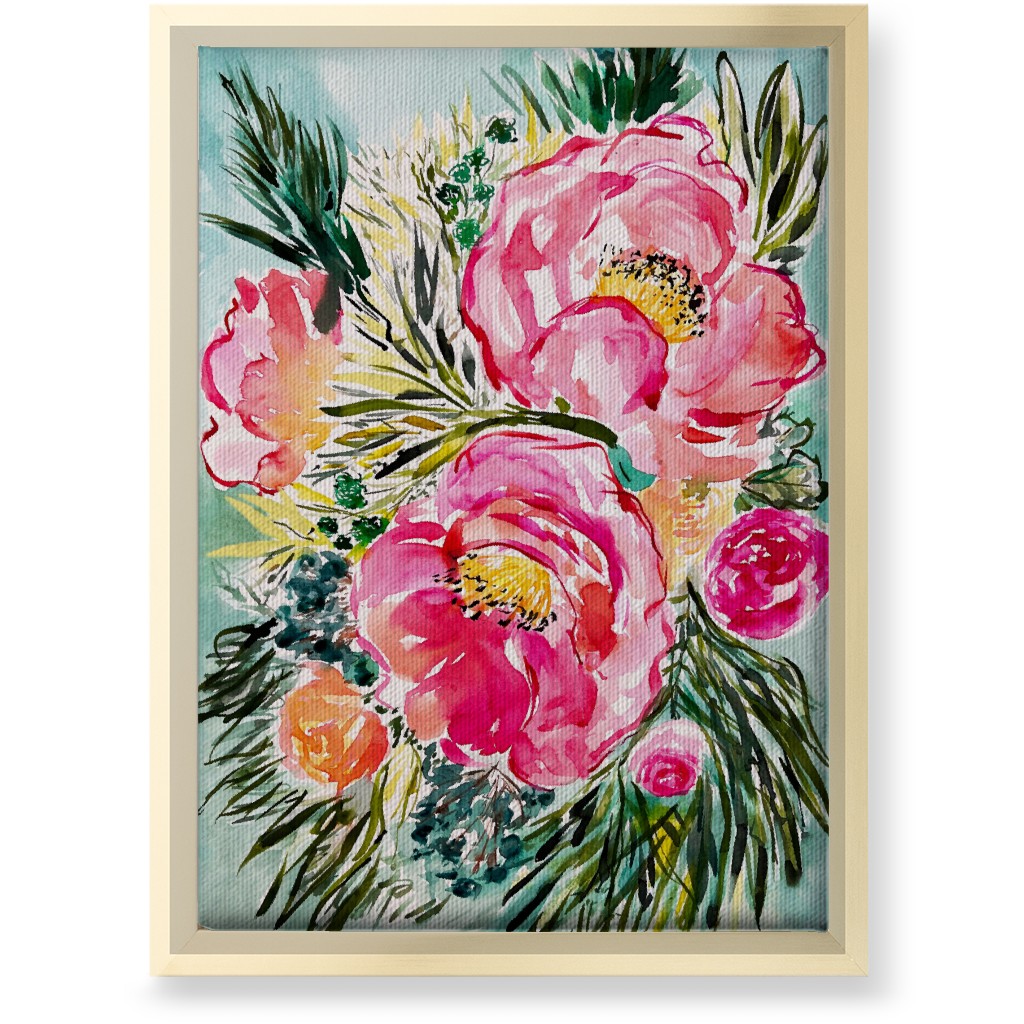 Pink And Gold Canvas Wall Art