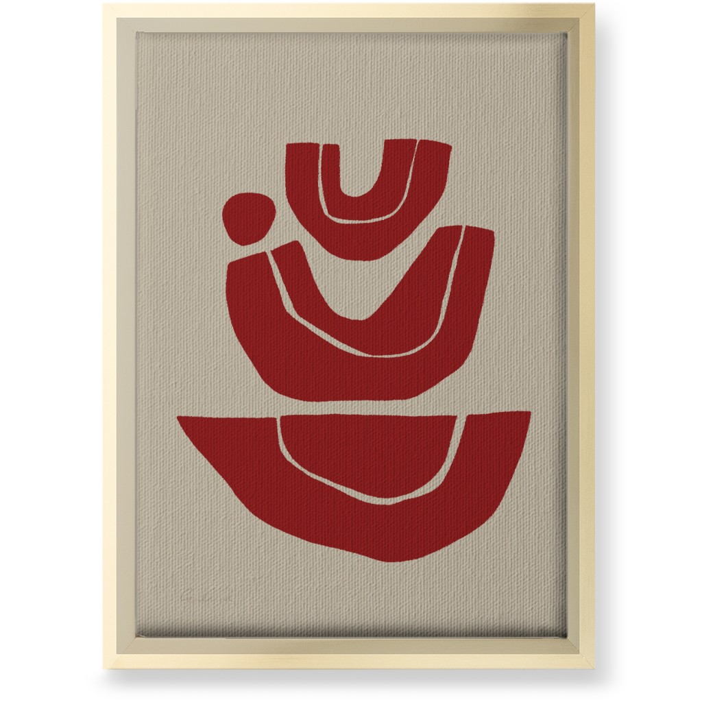 Geometric Abstract Stack Iii Wall Art, Gold, Single piece, Canvas, 10x14, Red, Cinnamon