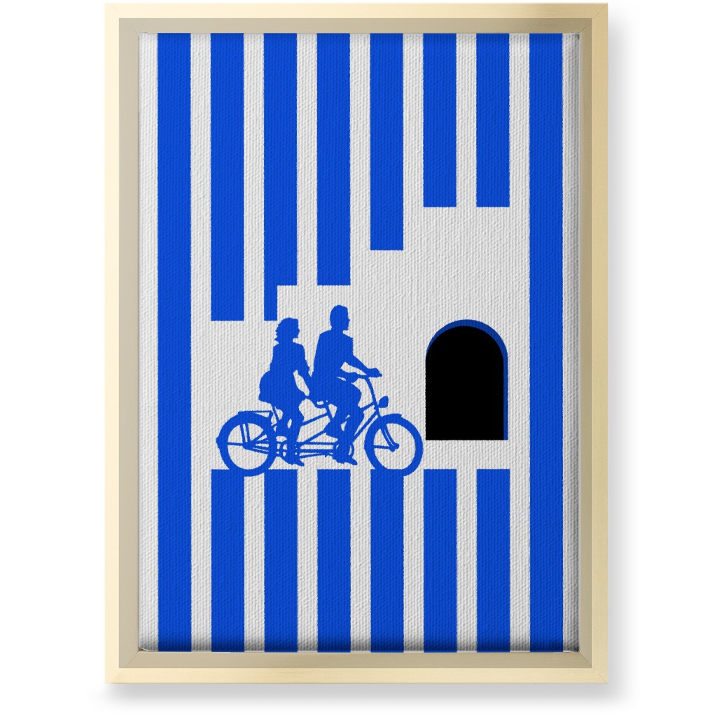 Riders Minimal Artwork - Blue Wall Art, Gold, Single piece, Canvas, 10x14, Blue, True Blue