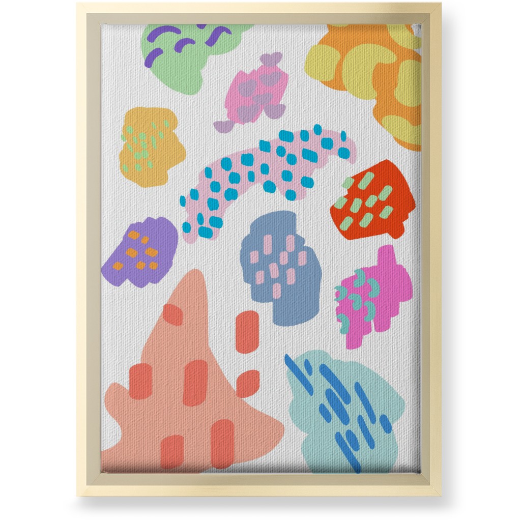 Painterly Abstract Blobs - Pastel Wall Art, Gold, Single piece, Canvas, 10x14, Multicolor