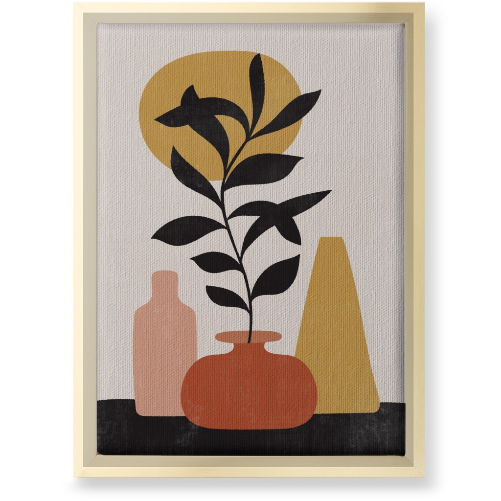 Earthen Mantel - Terracotta Wall Art, Gold, Single piece, Canvas, 10x14, Orange