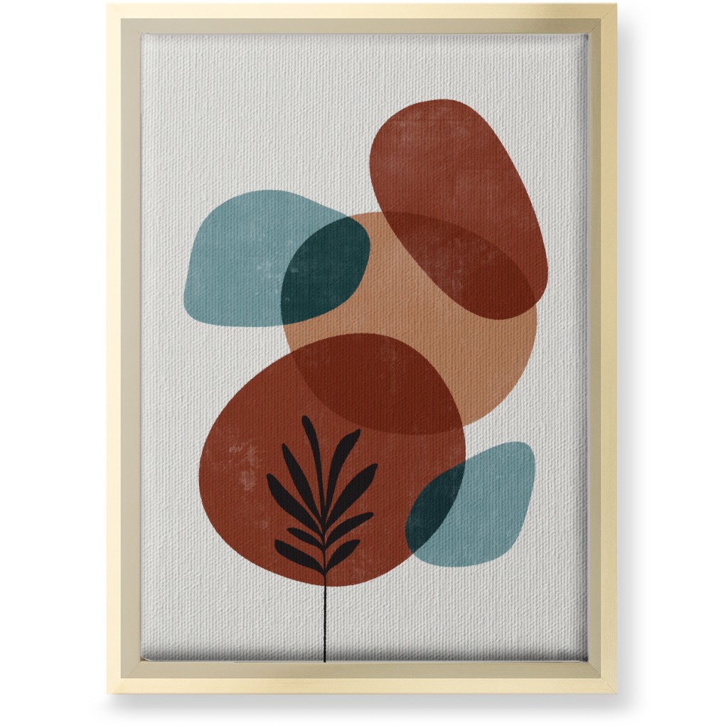 Abstract Leaf Orb - Terracotta and Ivory Wall Art, Gold, Single piece, Canvas, 10x14, Brown, Brown