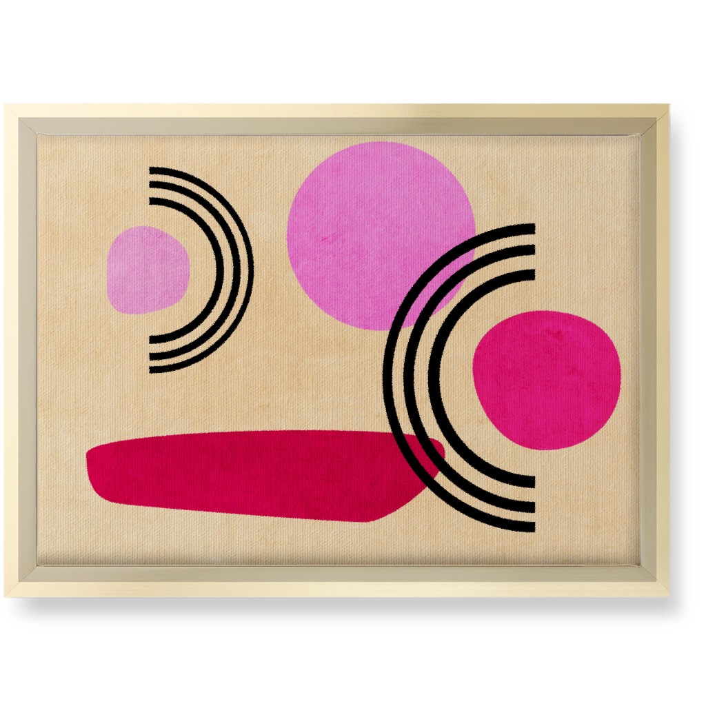 Cups & Saucers Abstract Wall Art, Gold, Single piece, Canvas, 10x14, Pink, Candy