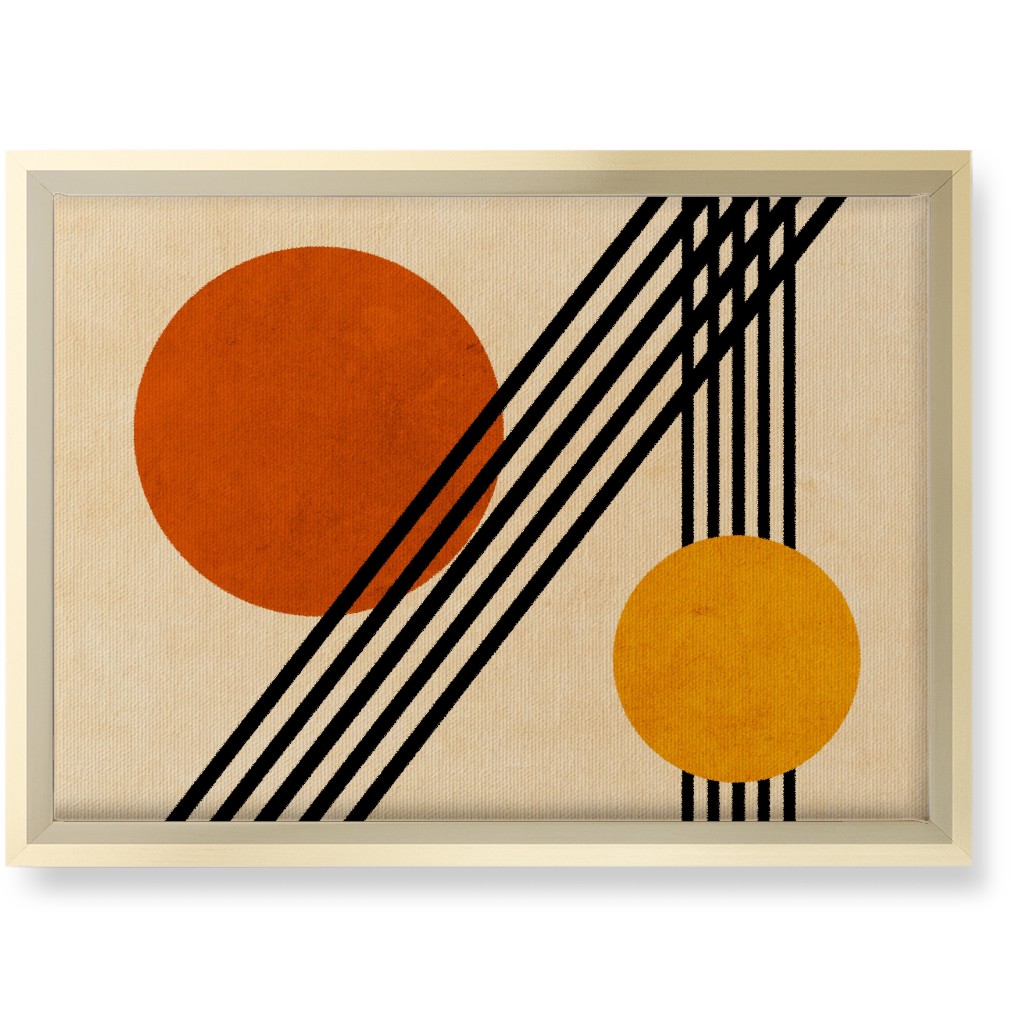 Orbs Abstract Wall Art, Gold, Single piece, Canvas, 10x14, Orange, Creamsicle