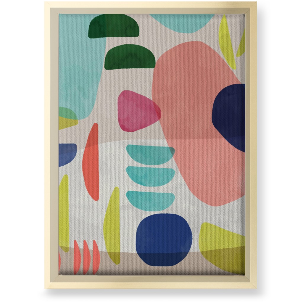 Organic Bold Shapes - Multi Wall Art, Gold, Single piece, Canvas, 10x14, Multicolor