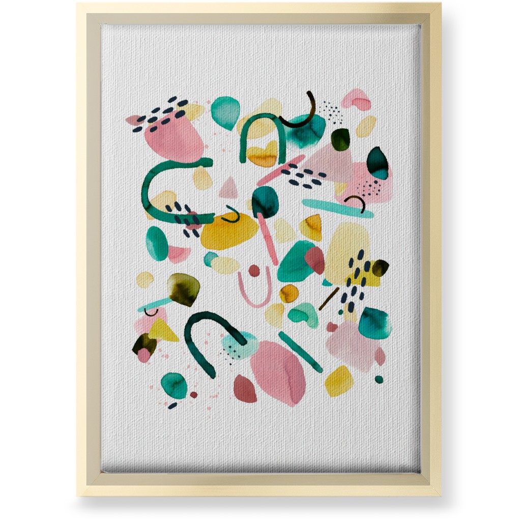 Modern Geo Pieces - Multi Wall Art, Gold, Single piece, Canvas, 10x14, Multicolor