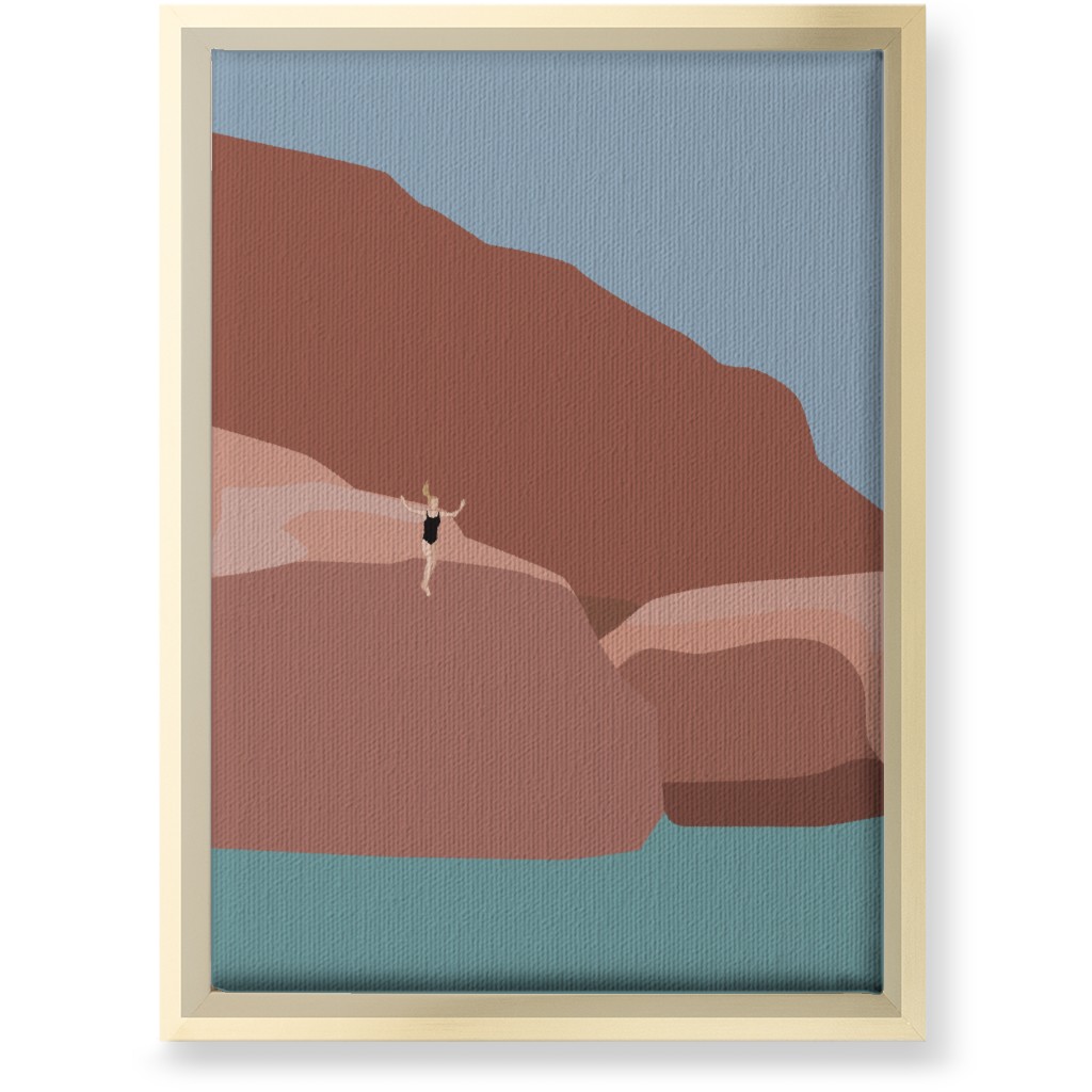 Jump! - Multi Wall Art, Gold, Single piece, Canvas, 10x14, Pink