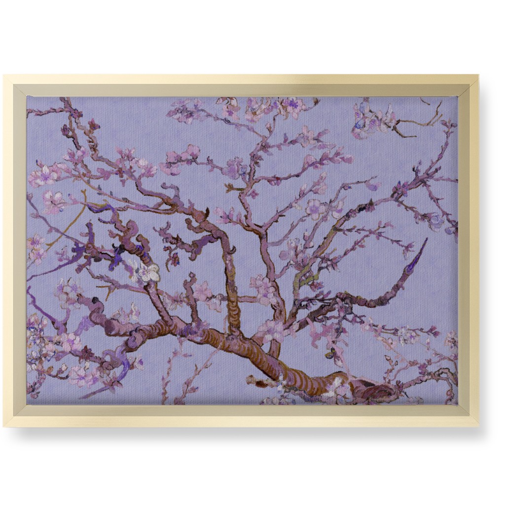 Almond Blossom - Purple Wall Art, Gold, Single piece, Canvas, 10x14, Purple, Purple
