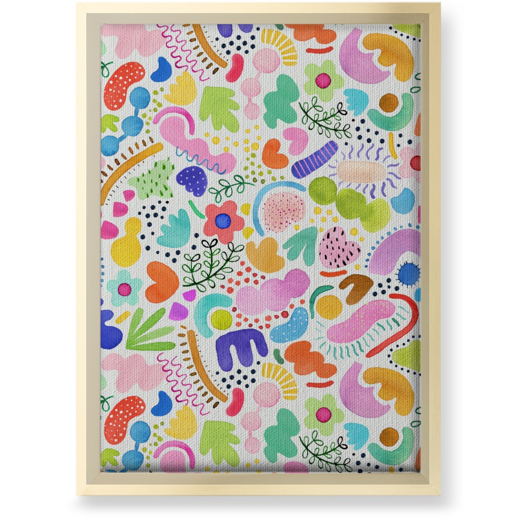 Playful Abstract Shapes - Bold Wall Art, Gold, Single piece, Canvas, 10x14, Multicolor