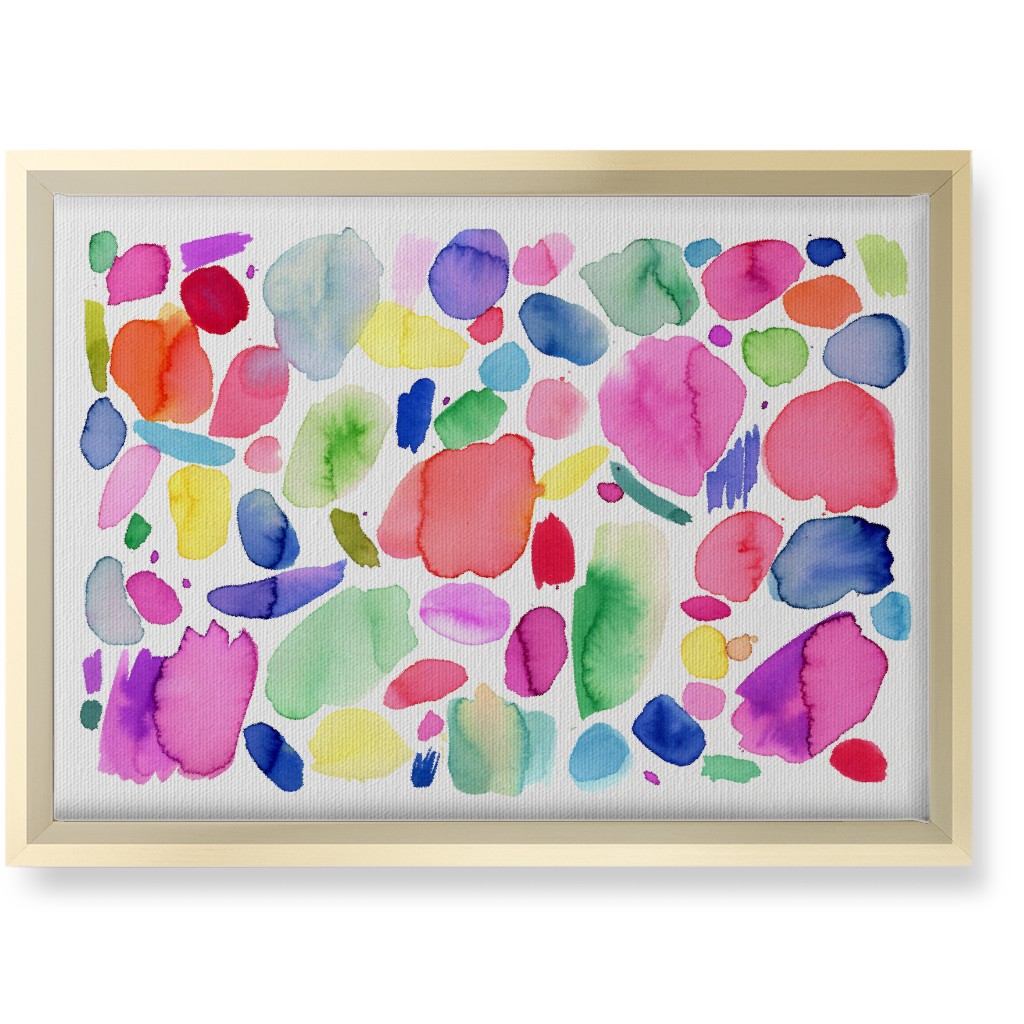 Summer Joy Watercolor Abstract Wall Art, Gold, Single piece, Canvas, 10x14, Multicolor