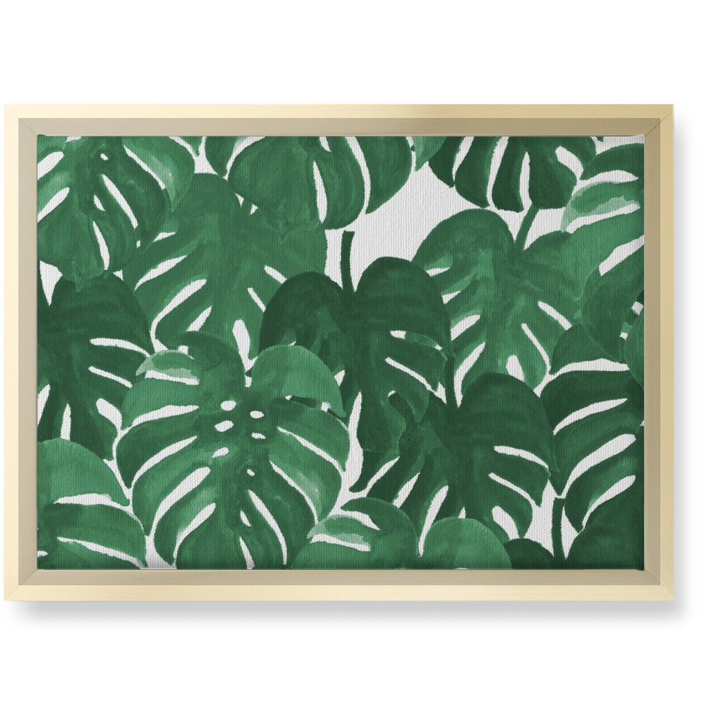 Tropical Palms - Green Wall Art, Gold, Single piece, Canvas, 10x14, Green