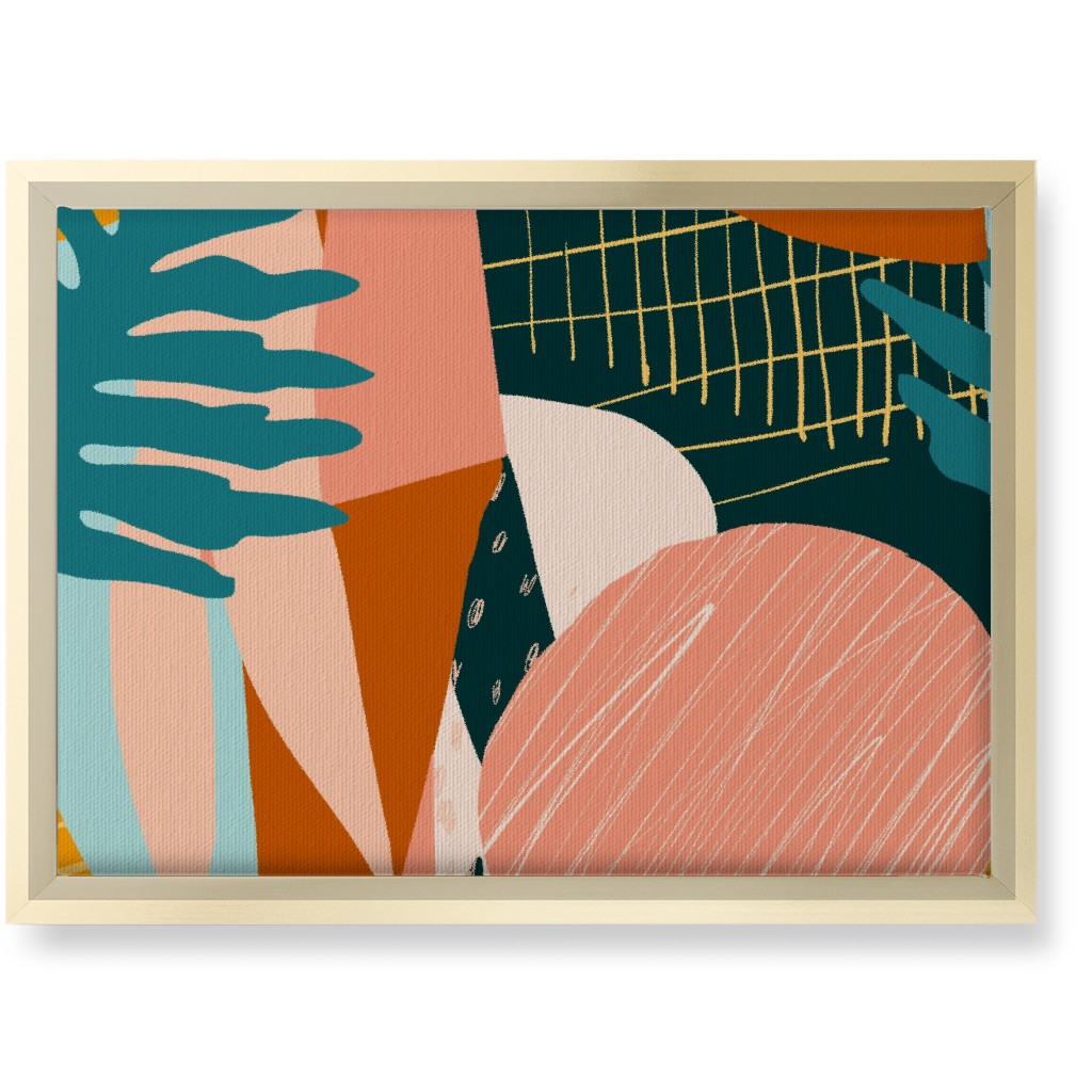 Abstract Collage - Multi Wall Art, Gold, Single piece, Canvas, 10x14, Multicolor